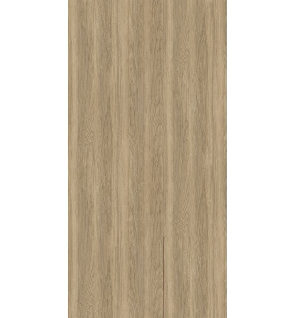 Beige wood grain decorative laminate with vertical wood pattern and textured finish