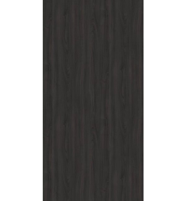 Black wood grain decorative laminate with suede finish and dark wood texture visible in vertical pattern