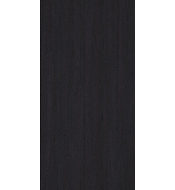 Black suede finish fluted laminate with vertical grooves and textured surface.