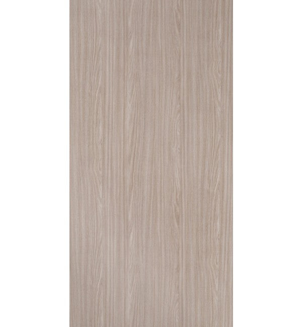 Beige wood grain decorative laminate with suede finish and vertical wood pattern texture.