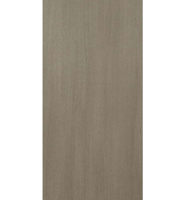 Grey wood grain decorative laminate with subtle texture and vertical grain pattern, featuring a matte Santhia finish.