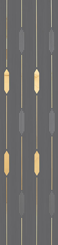 Brown textured designer louver panel with vertical pattern and diamond shapes, showing texture finish and wood grain