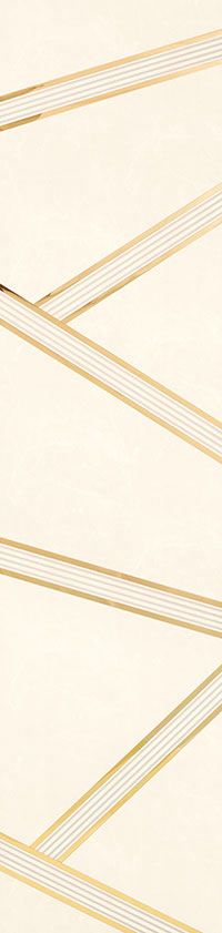 Ivory designer louver panel with textured diagonal stripes and gold accents, showcasing a geometric pattern and layered
