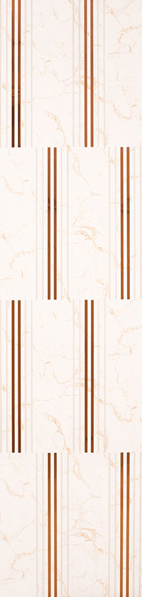 Copper louver panel with textured marble background and vertical slats, featuring a patterned copper finish and marbled