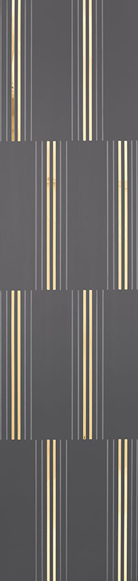 Brown textured louver panel with vertical stripes and subtle sheen, showcasing designer pattern and texture details.