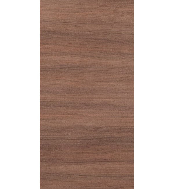 Brown wood grain decorative laminate with suede finish and subtle texture, showing wood pattern and grain details.