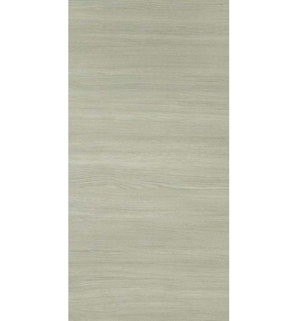 Grey wood grain decorative laminate with suede finish and horizontal texture pattern