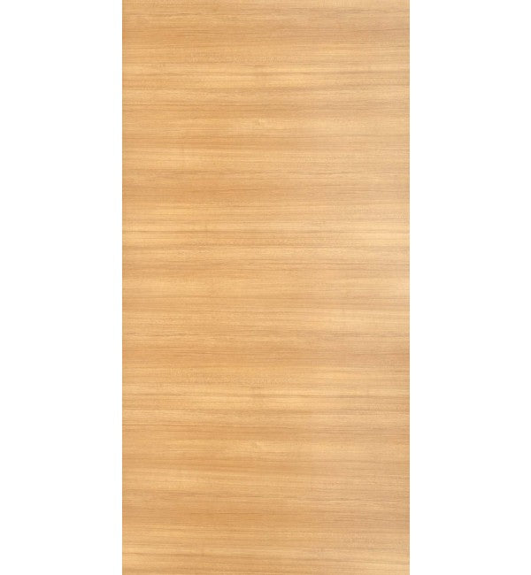 Beige wood grain decorative laminate with suede finish and horizontal texture pattern.