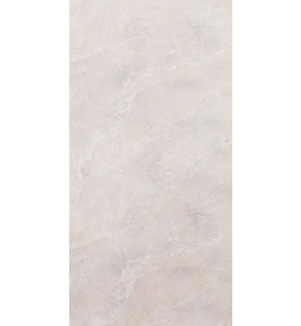Pink marble laminate with glossy finish and white veining pattern, displaying smooth texture and subtle sheen.