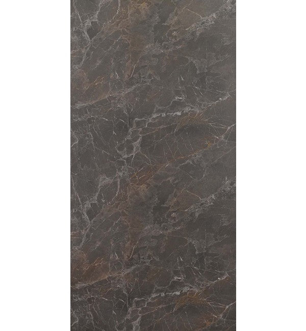 Dark grey marble laminate with white and brown veining, stone finish, textured surface.