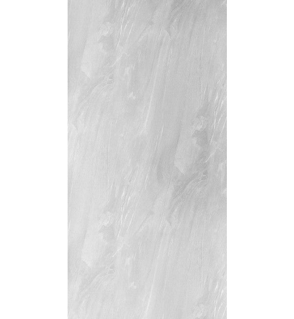 Grey stone laminate with textured marble pattern and subtle sheen, mimicking natural stone appearance with rough uneven