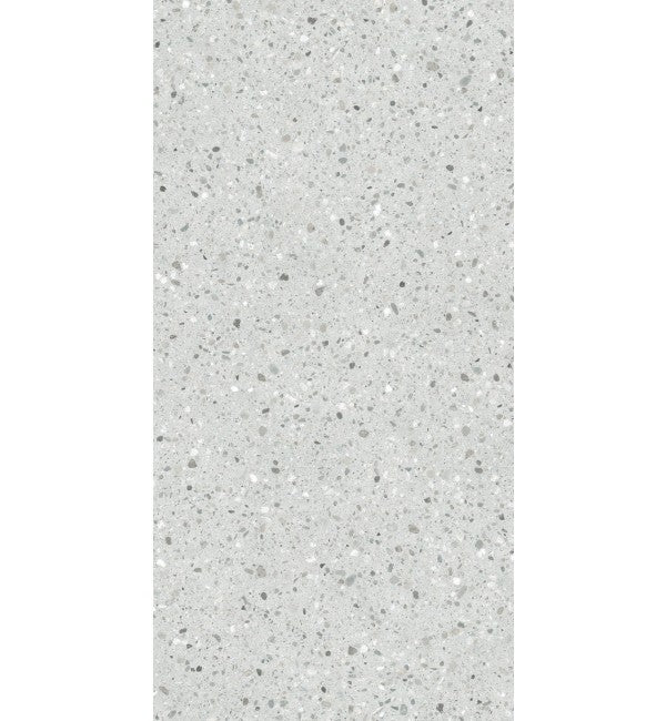 Grey marble laminate with suede finish and speckled pattern, featuring small flecks of white and dark grey.