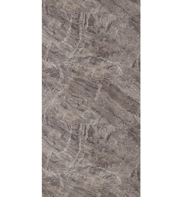 Grey marble laminate with satin finish, showing diagonal veining and textured pattern, for decorative interior use.