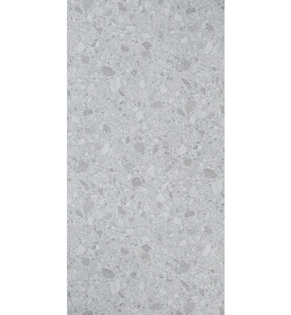 Grey marble laminate with speckled pattern and flecks of darker grey, Jupiter finish, decorative stone design.