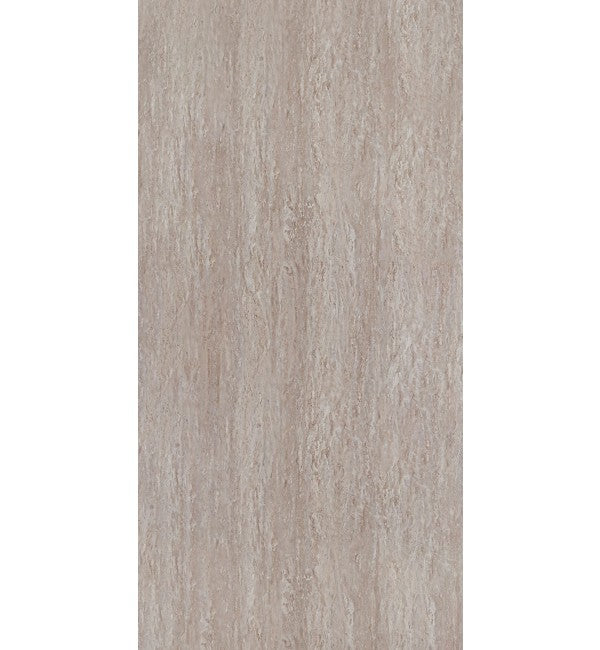 Beige wood grain decorative laminate with suede finish and textured surface showing vertical wood pattern and subtle sheen