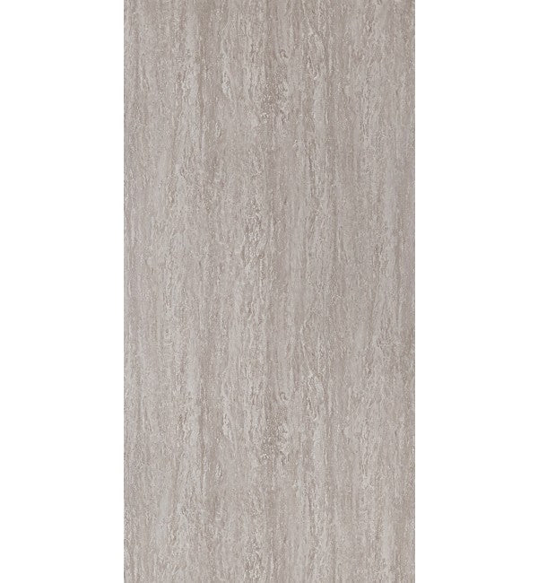 Grey wood grain decorative laminate with Canyon finish, showing textured vertical pattern and subtle sheen.