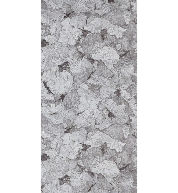 Grey marble laminate with glossy finish and cracked stone pattern, showing detailed texture and veining.