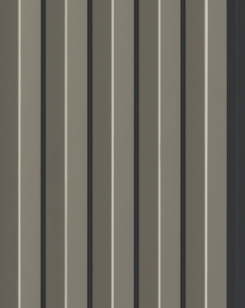 Brown textured wood louver panel with vertical slats and visible grain pattern, showcasing a natural wood finish.