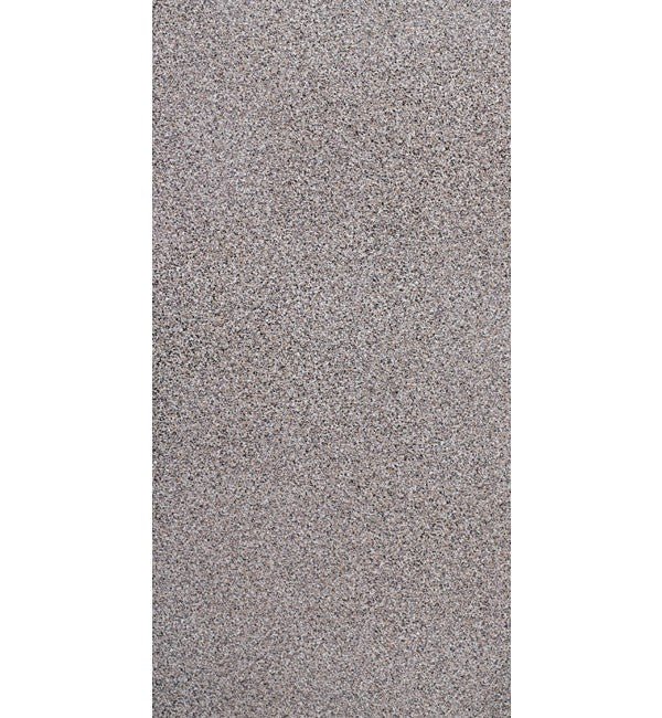 Grey high gloss decorative laminate with speckled pattern and subtle texture, showcasing designer finish.