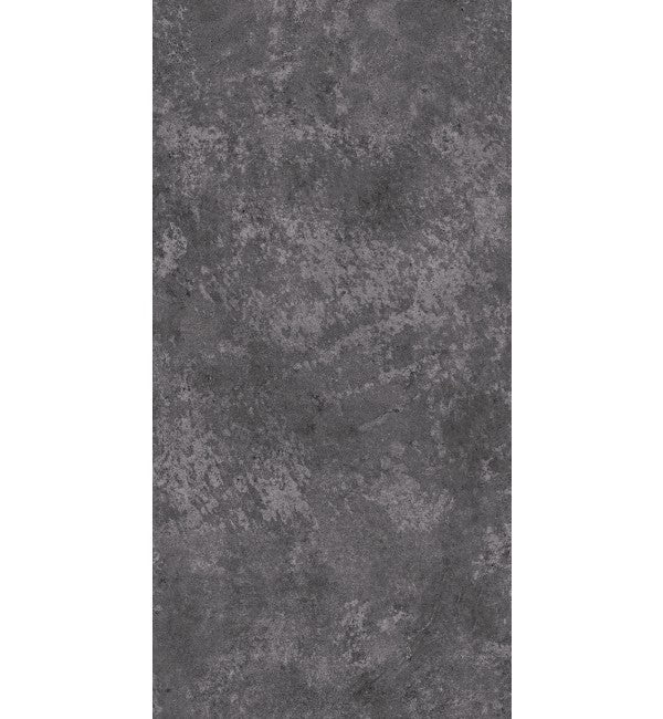 Grey marble laminate with high gloss finish and mottled pattern, showing textured surface and subtle sheen, decorative