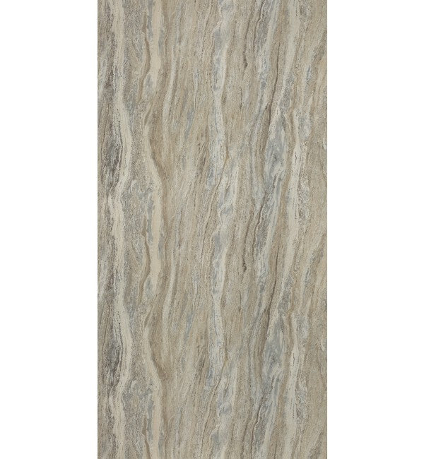 Grey wood grain decorative laminate with suede finish and wavy texture