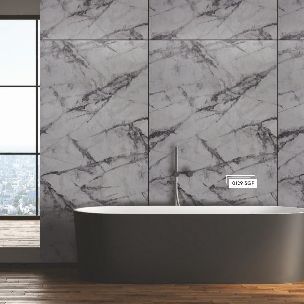 Bianco Statuario Marble & Stone Laminate 8x4 ft High Gloss 1 mm - 0129 SGP