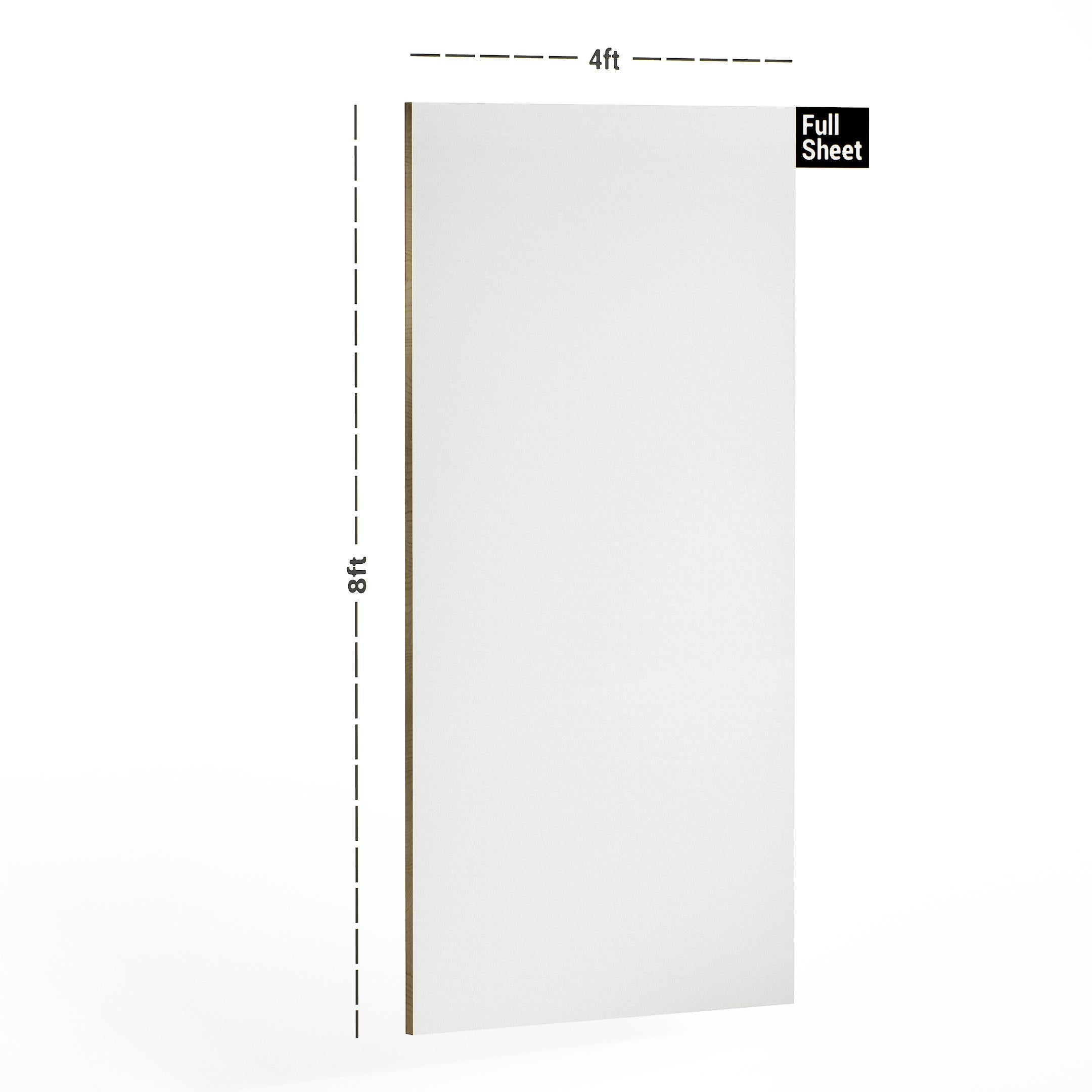 Natural White Plain Laminate 8x4 ft 1 mm - 1002 PU
