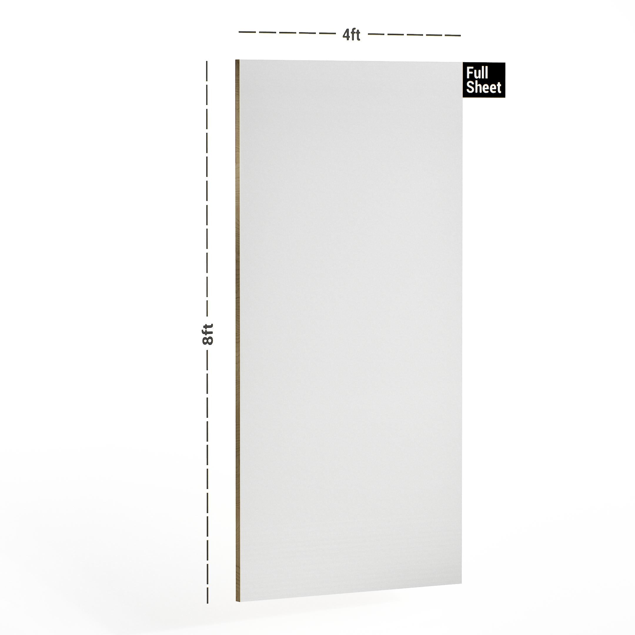 White Plain Laminate 8x4 ft High Gloss 1 mm - 101 COC