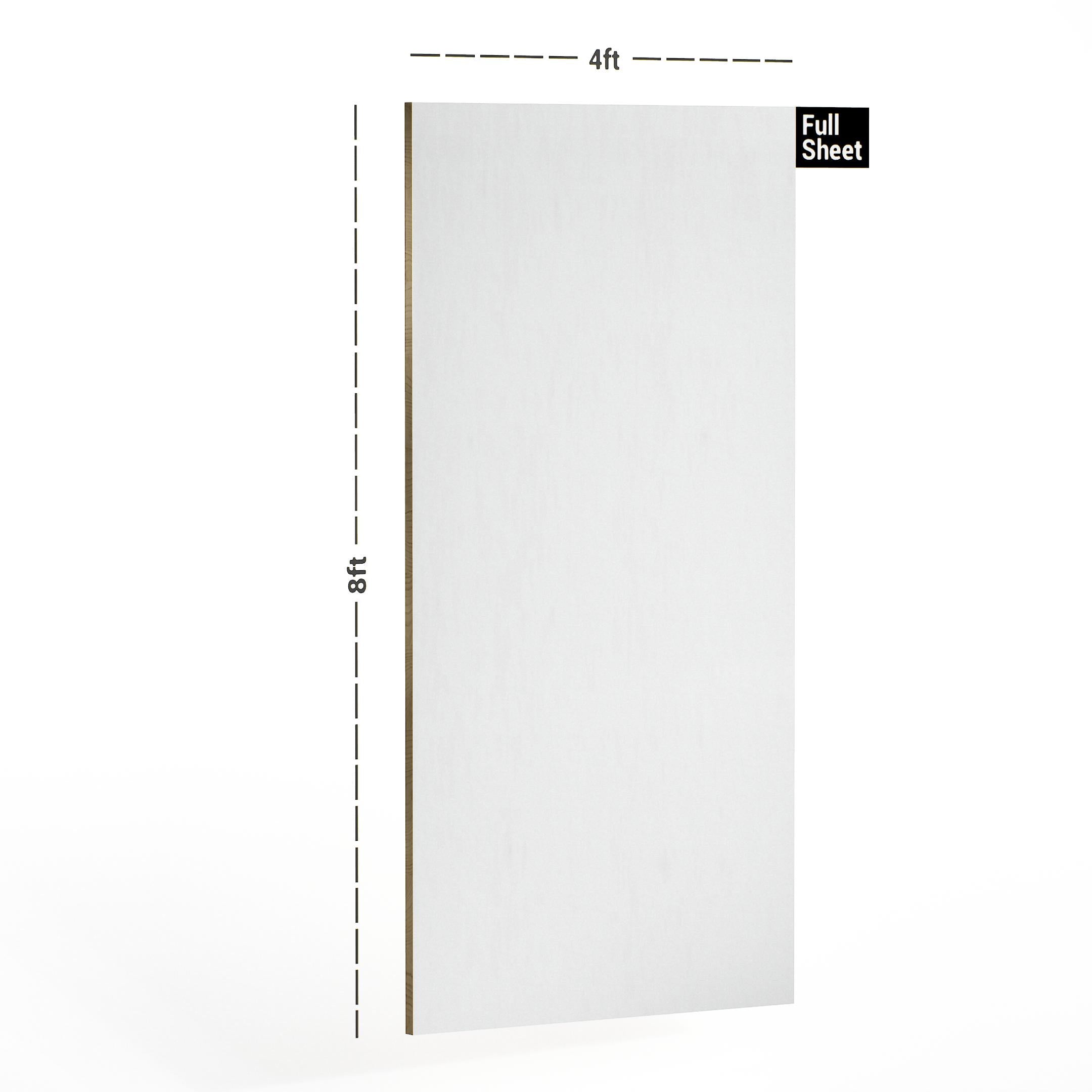 Weiss Plain Laminate 8x4 ft High Gloss 1 mm - 101 HG