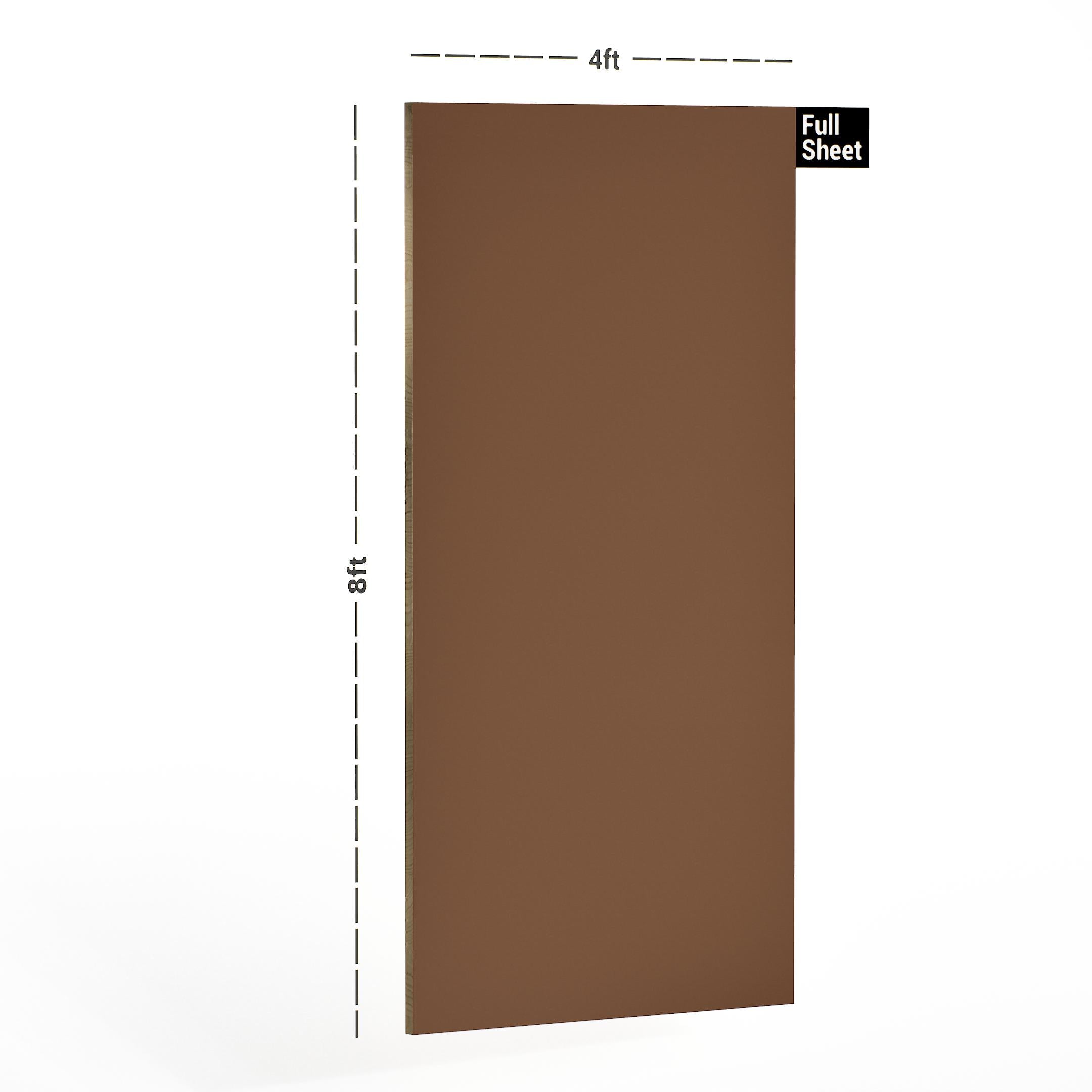 Saddle Brown Plain Laminate 8x4 ft 1 mm - 1034 PU