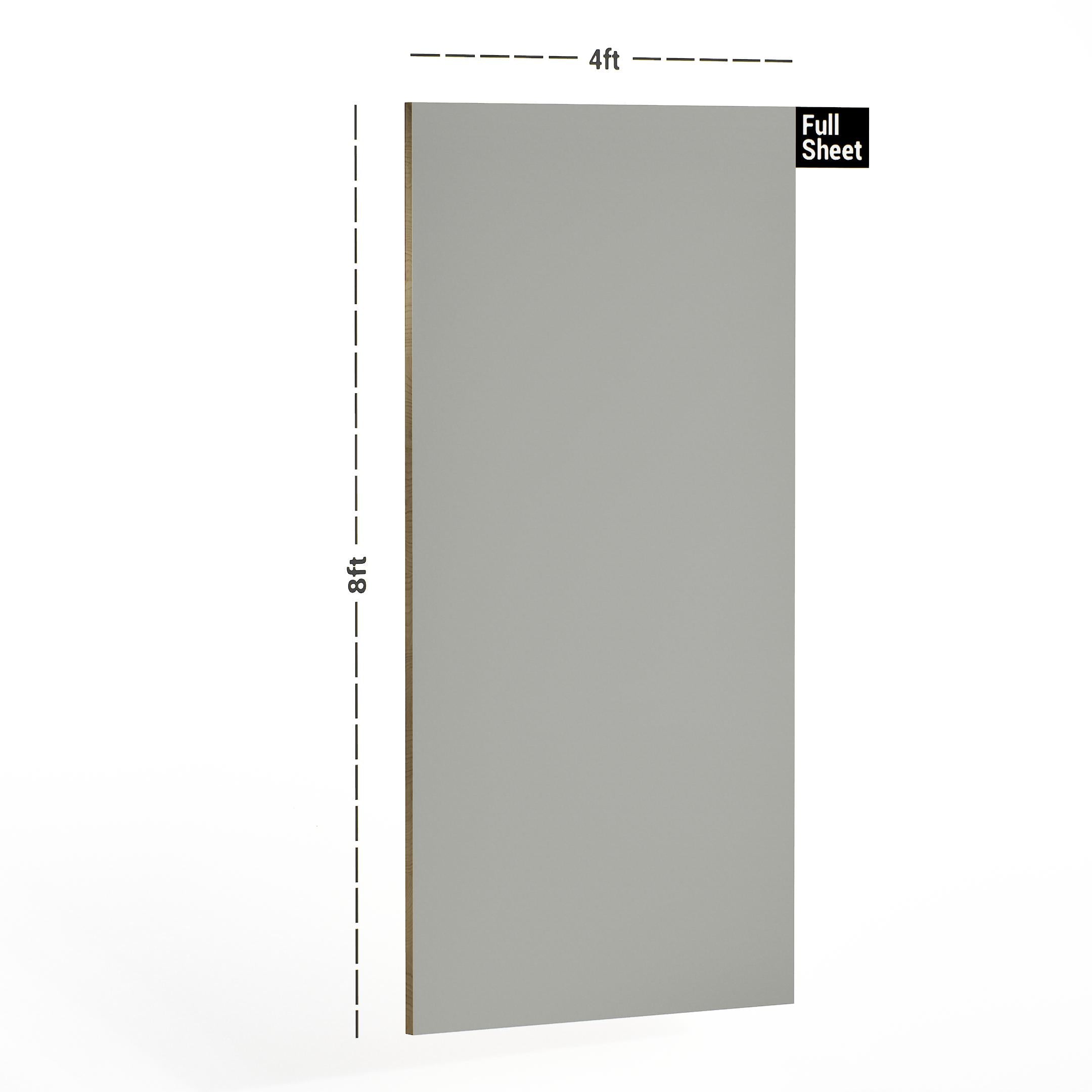 Cloudy Grey Plain Laminate 8x4 ft High Gloss 1 mm - 1048 UHG