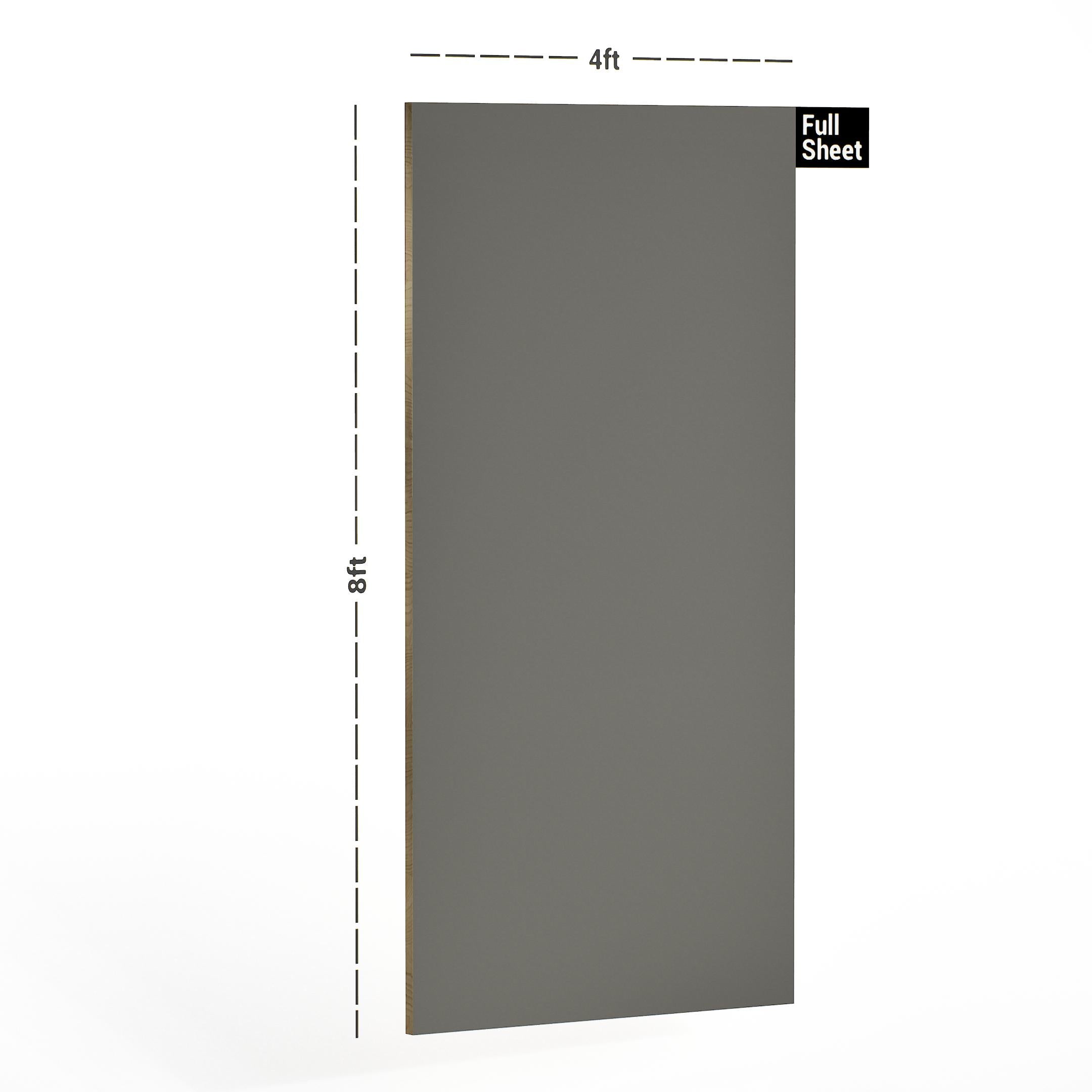 Cool Grey Plain Laminate 8x4 ft High Gloss 1 mm - 1054 UHG