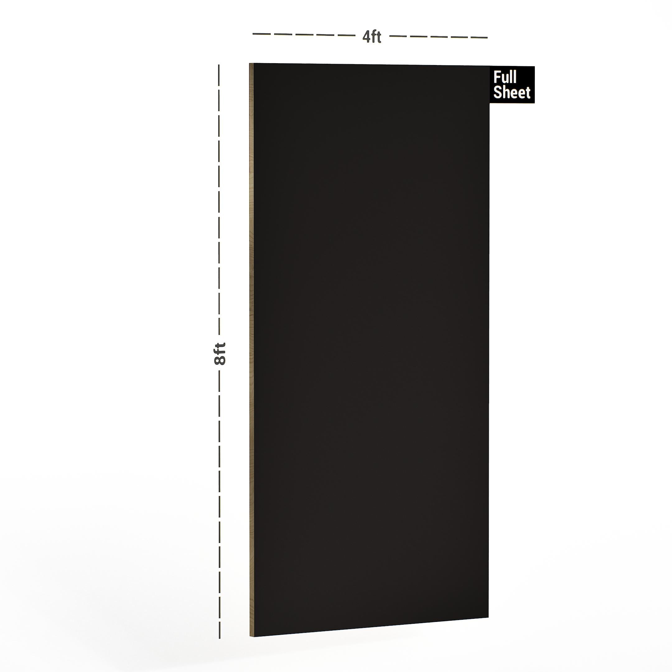 Black Plain Laminate 8x4 ft High Gloss 1 mm - 106 AHG