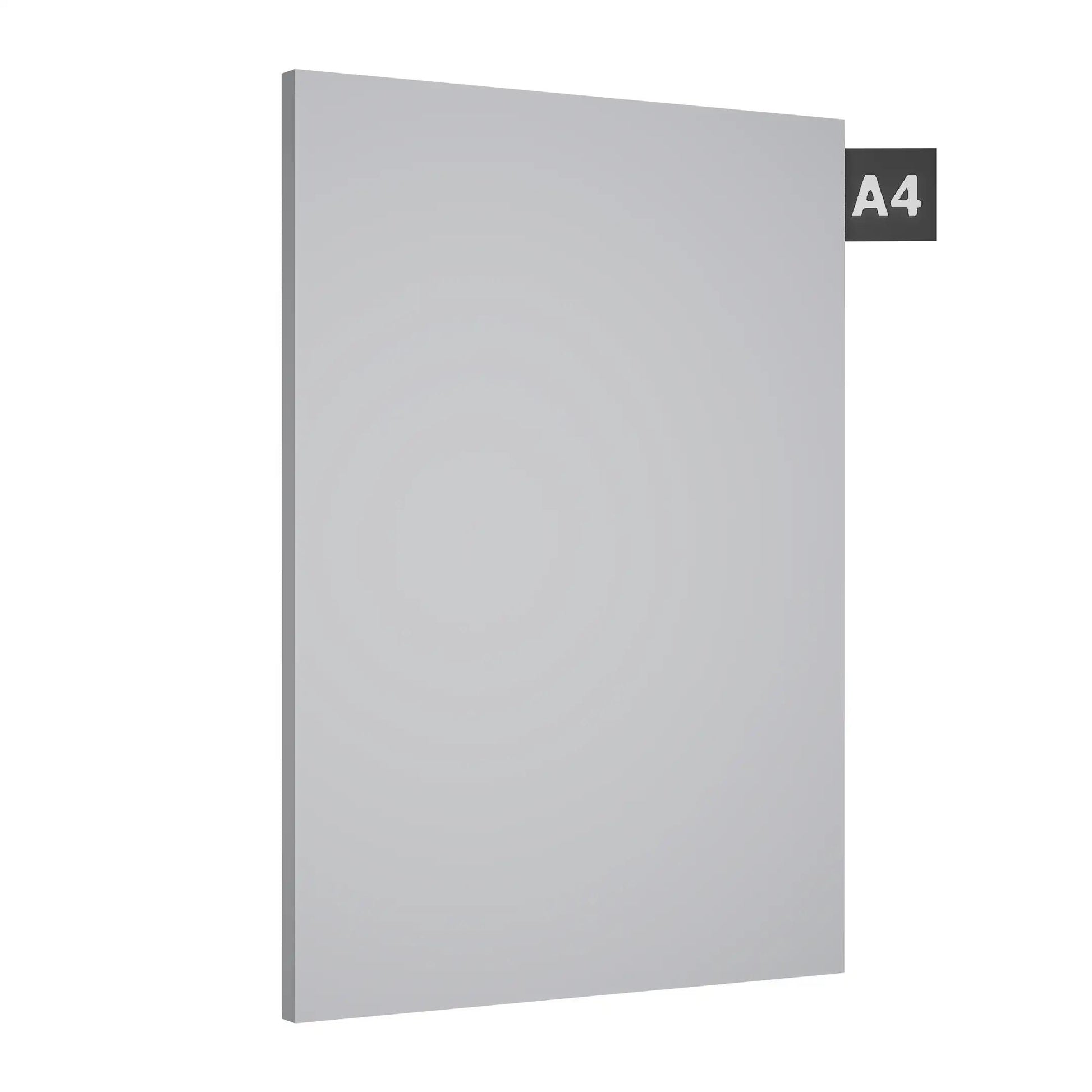 White high gloss plain laminate sheet with smooth finish and no pattern or texture visible on its surface.