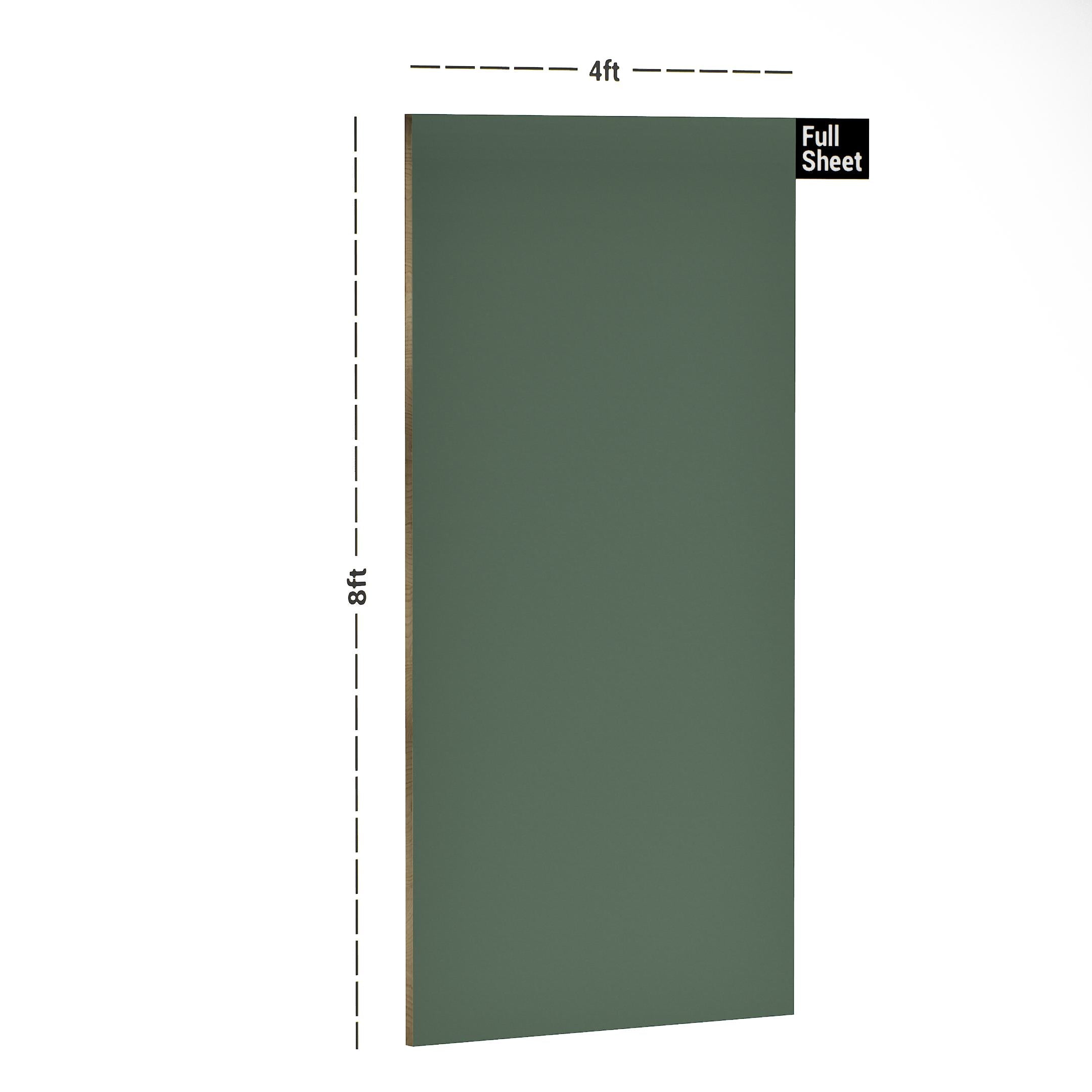 Pine Green Plain Laminate 8x4 ft High Gloss 1 mm - 11069 SHG