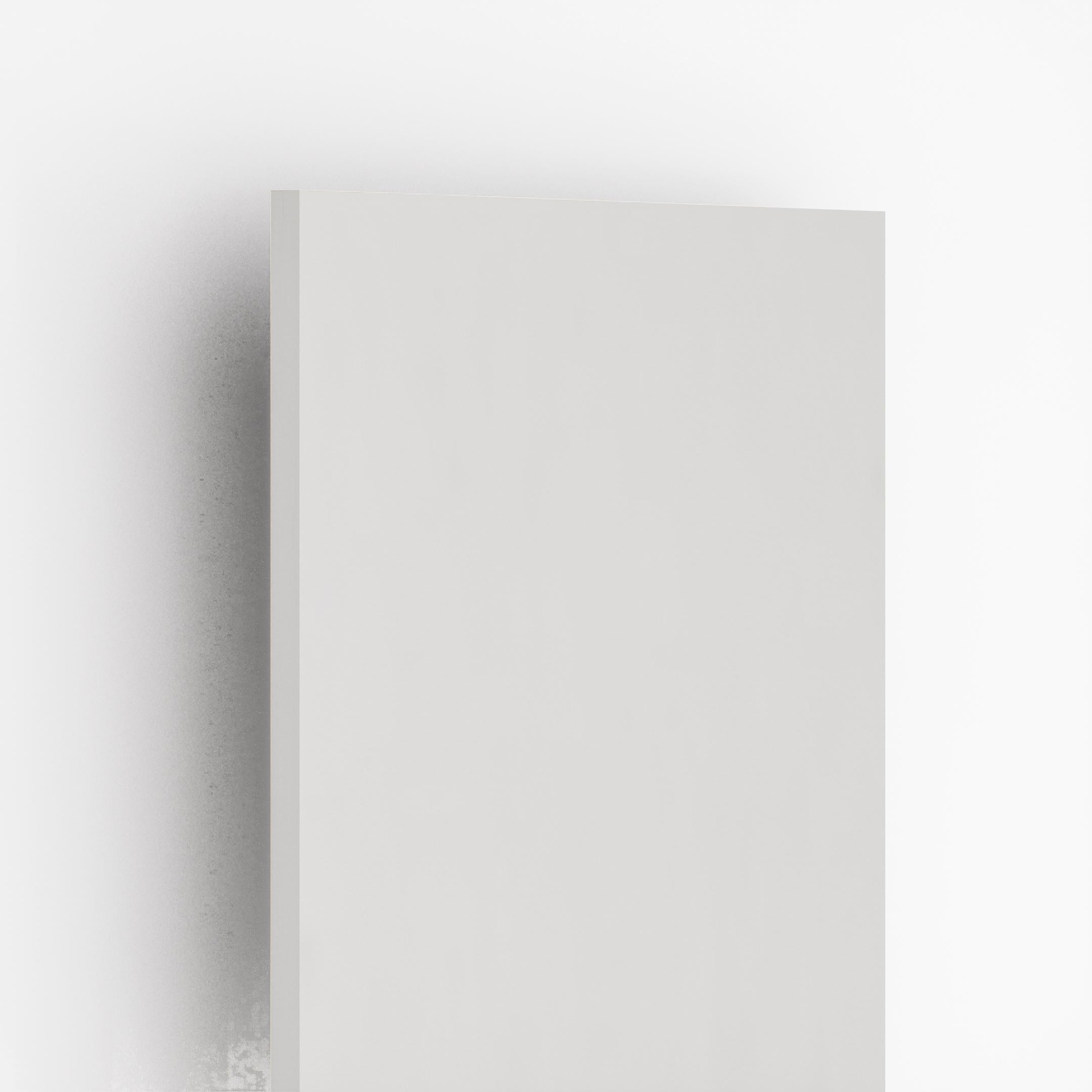 White plain laminate with textured finish showing edge and surface detail