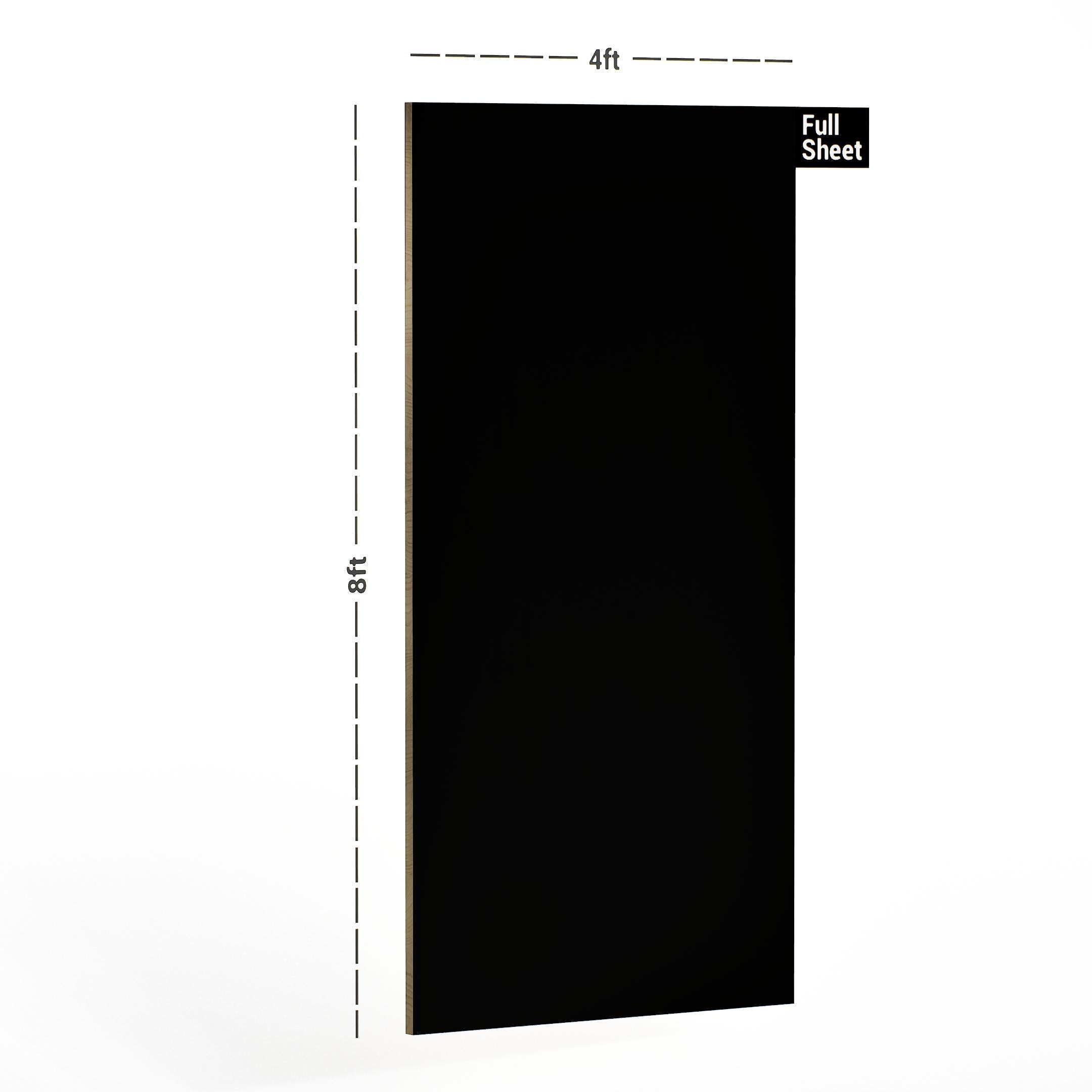 Black Plain Laminate 8x4 ft 1 mm - 115 Midnight