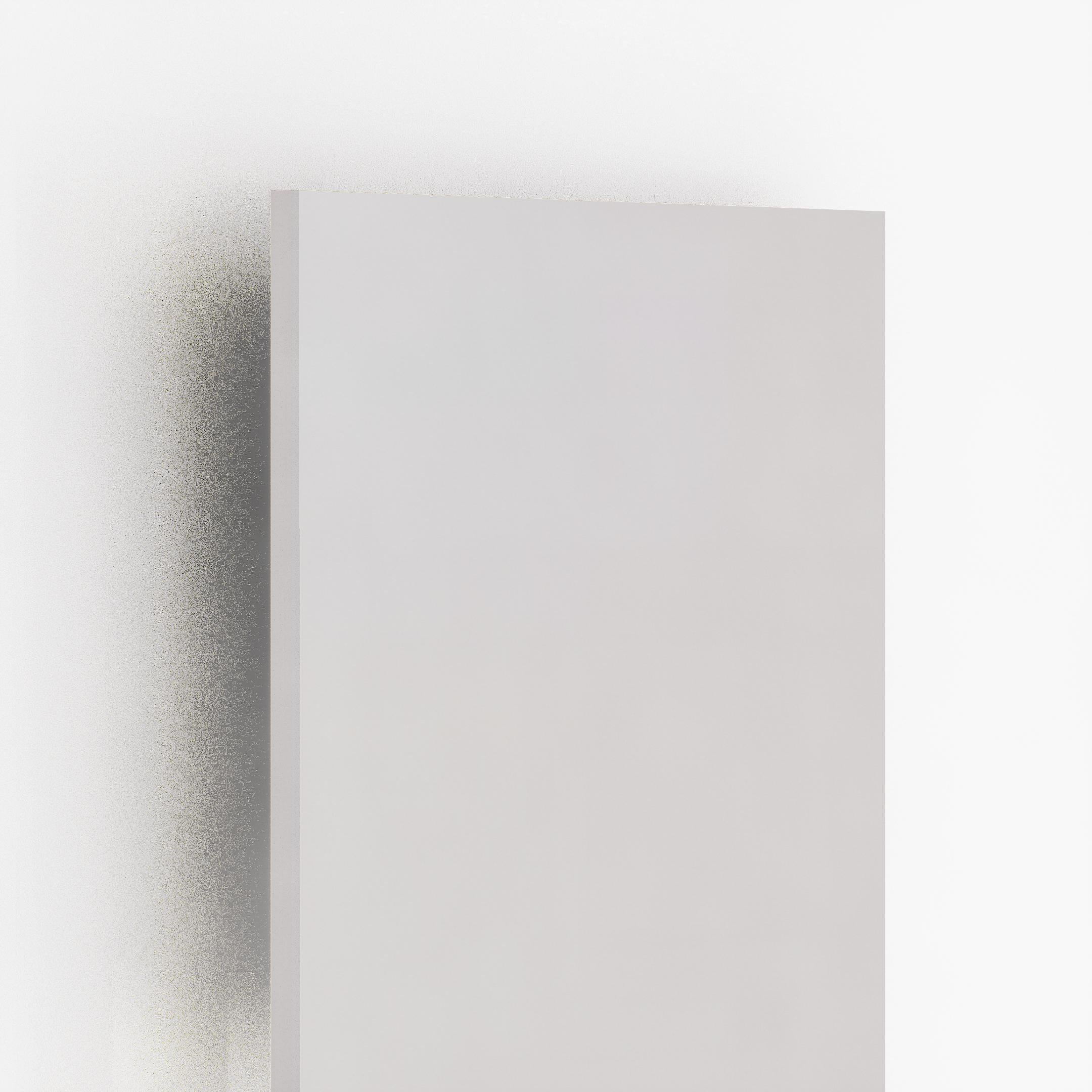 White plain laminate with textured finish showing edge and surface detail