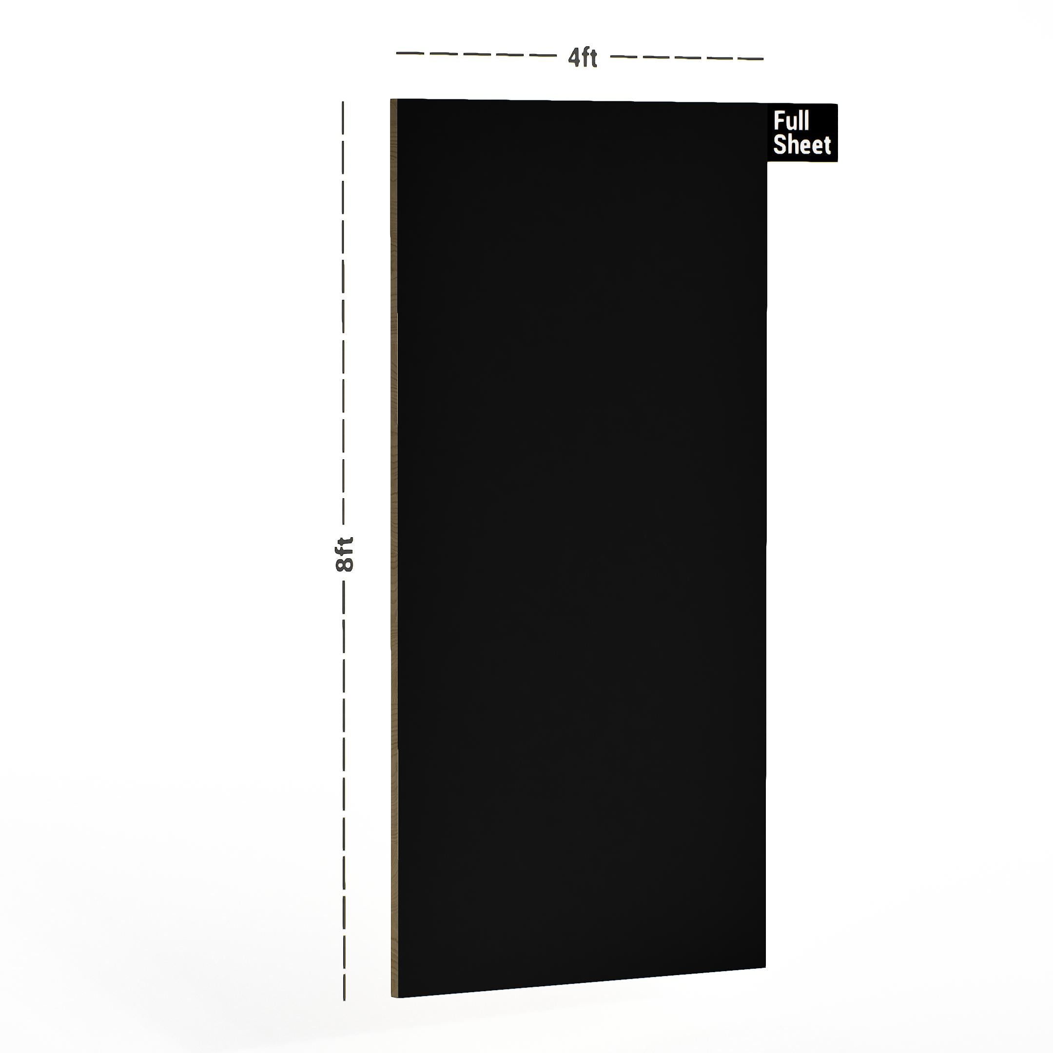 Black Plain Laminate 8x4 ft High Gloss 1 mm - 116 COC