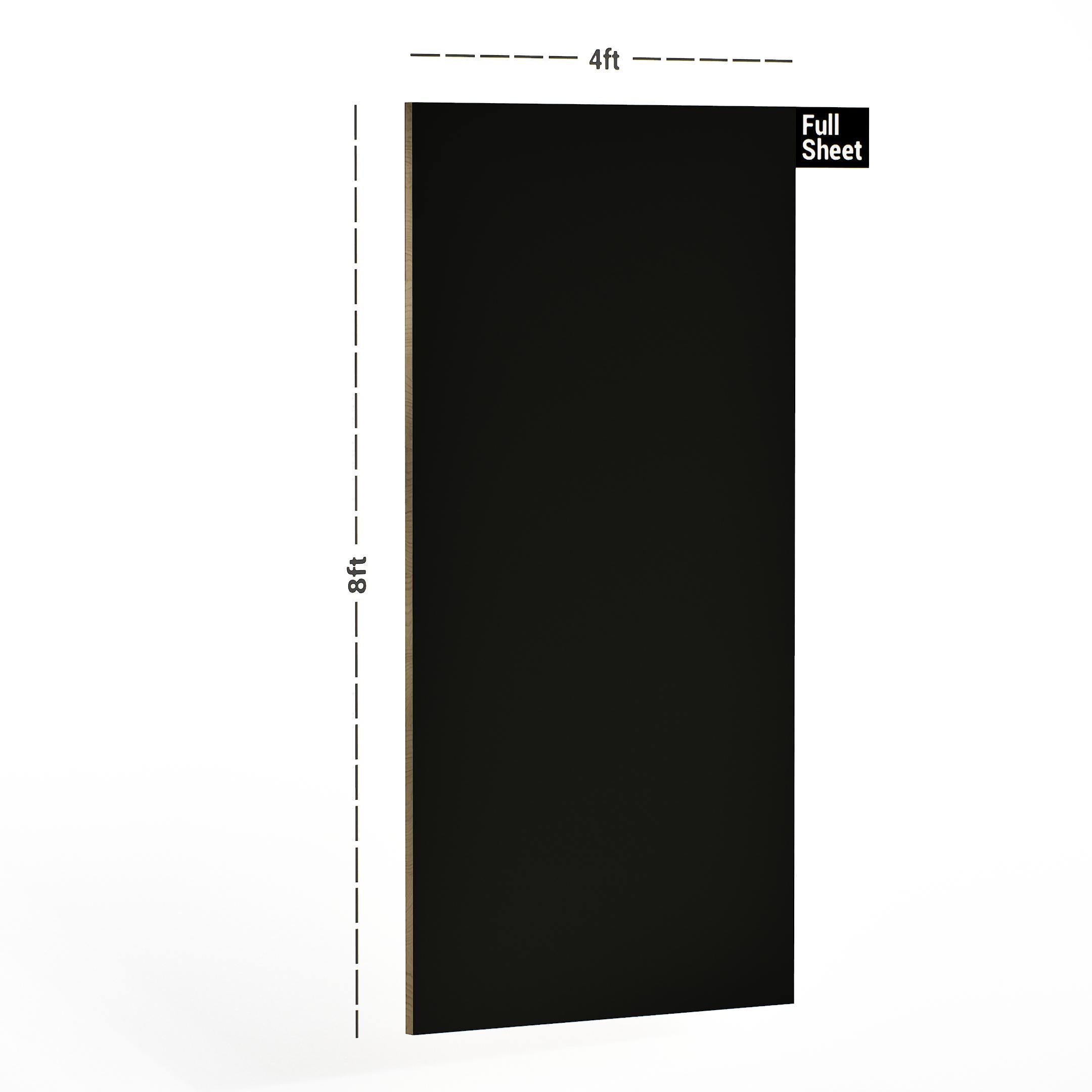 Black Plain Laminate 8x4 ft Suede 1 mm - 11 SF
