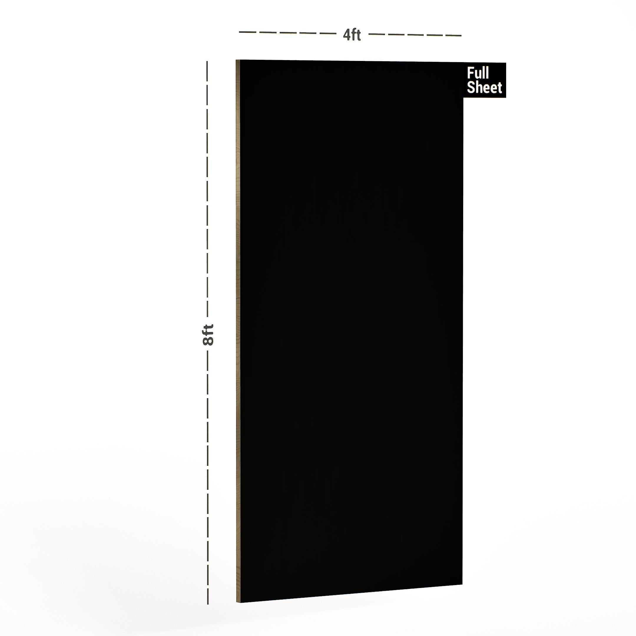 Black Plain Laminate 8x4 ft 1 mm - 125 Midnight