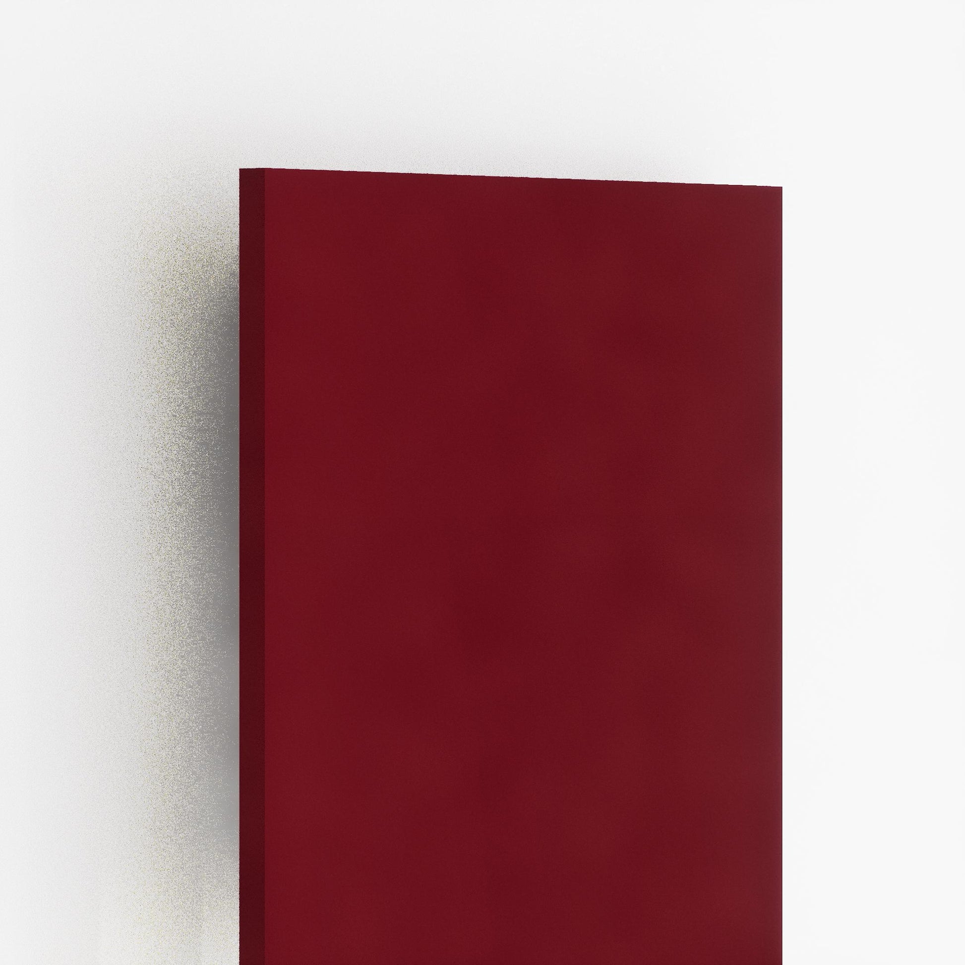 Red plain laminate with texture finish and visible edge, showcasing thickness and surface quality against a white background.