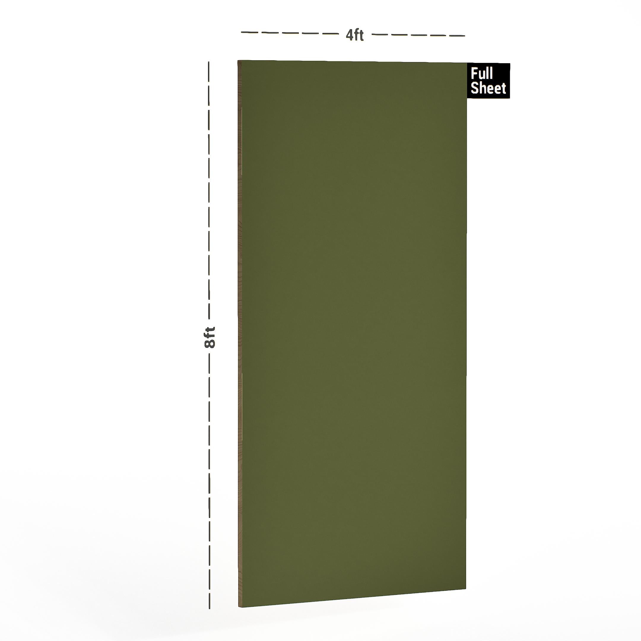 Olive Plain Laminate 8x4 ft Suede 1 mm - 1298 SD
