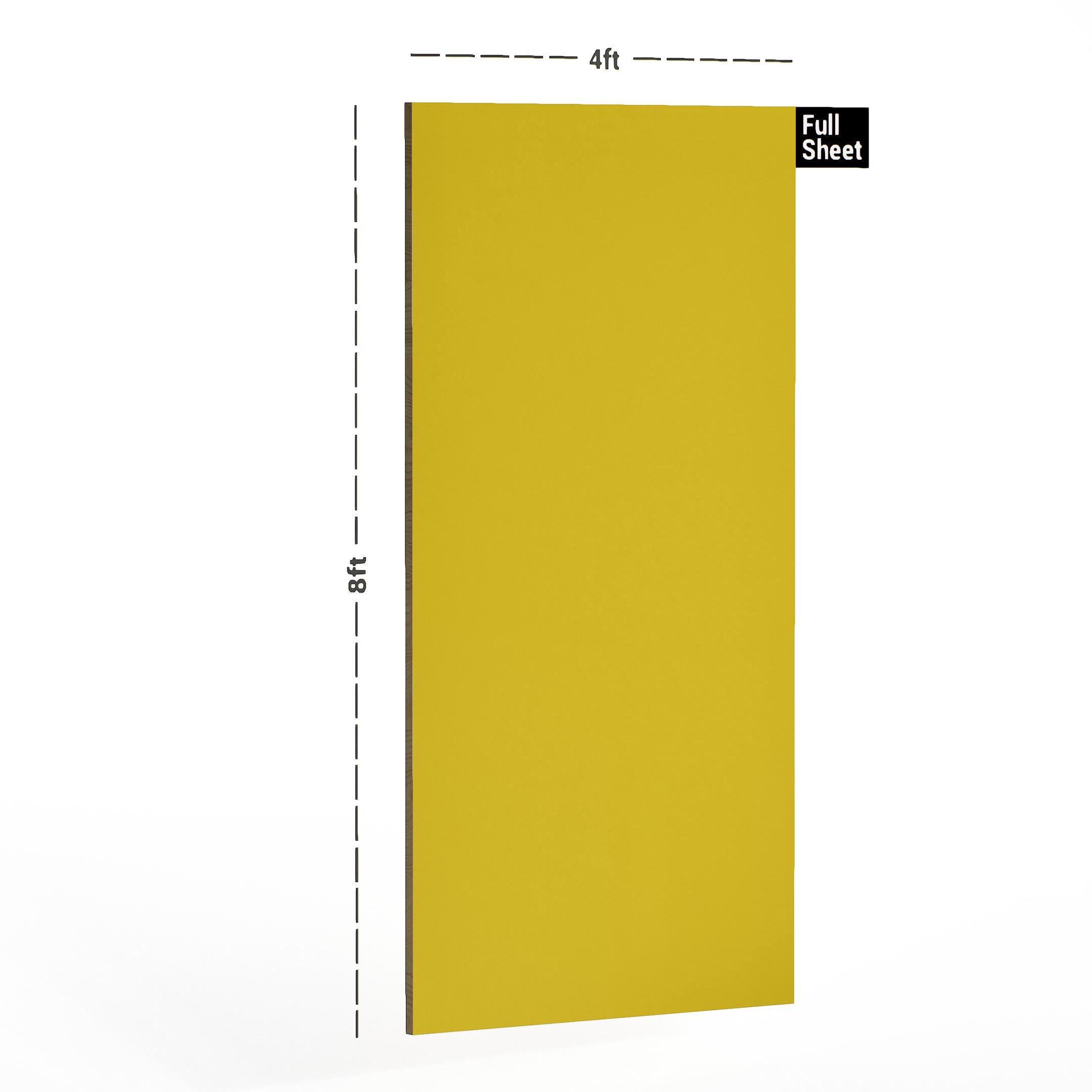 Yellow Plain Laminate 8x4 ft High Gloss 1 mm - 1316 PHG