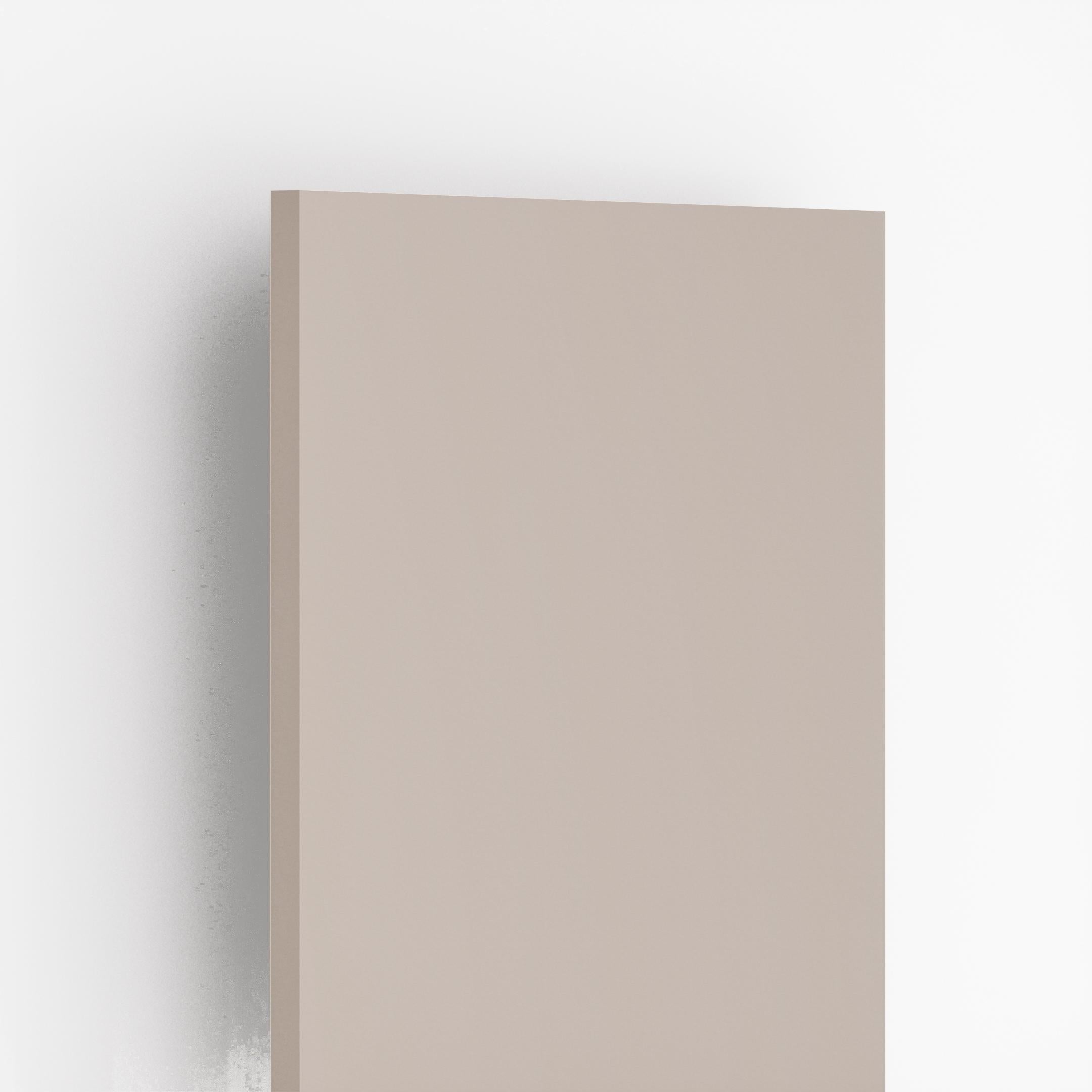Brown plain laminate sheet with high gloss finish and smooth surface texture.