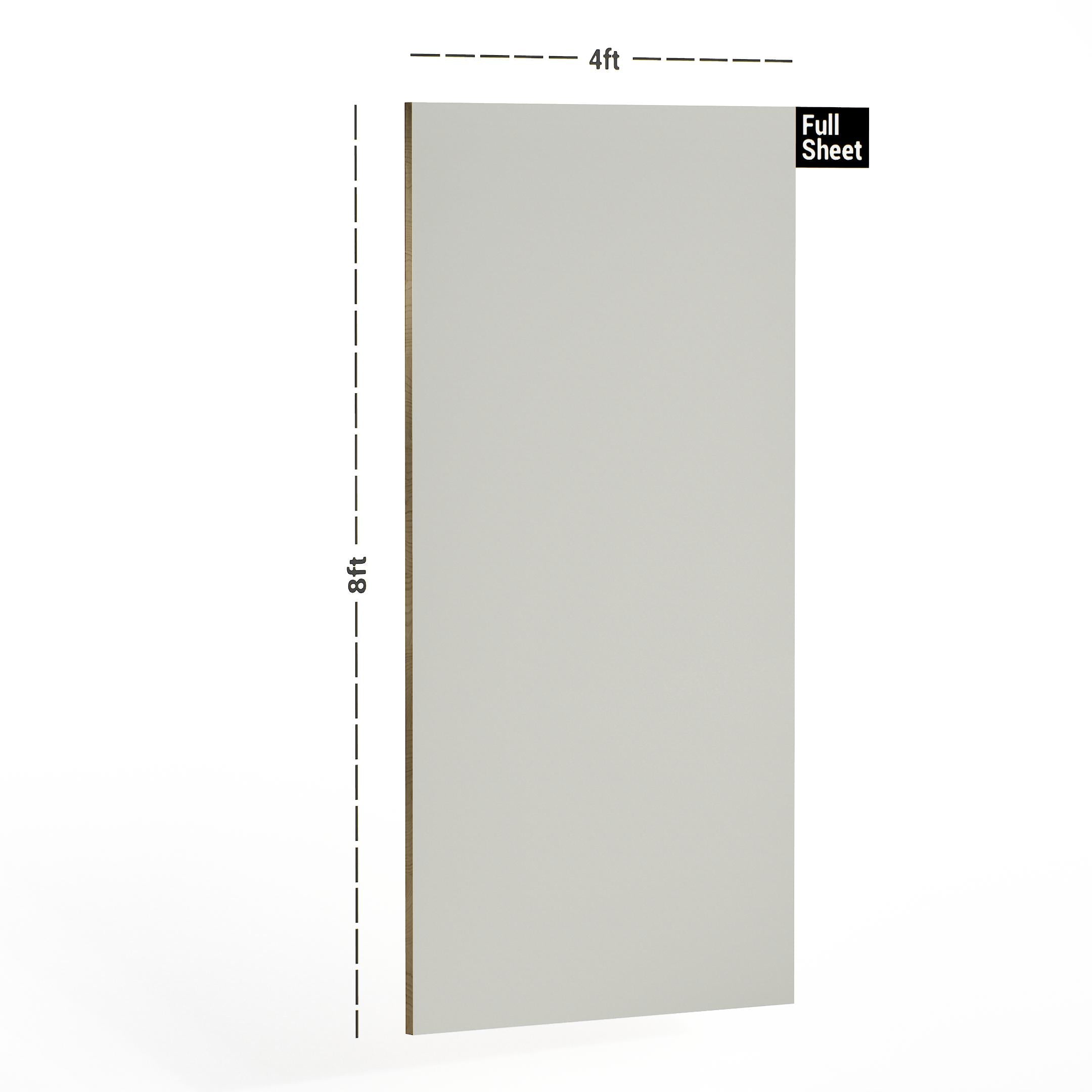 Frosty White Plain Laminate 8x4 ft Suede 1 mm - 13 SF