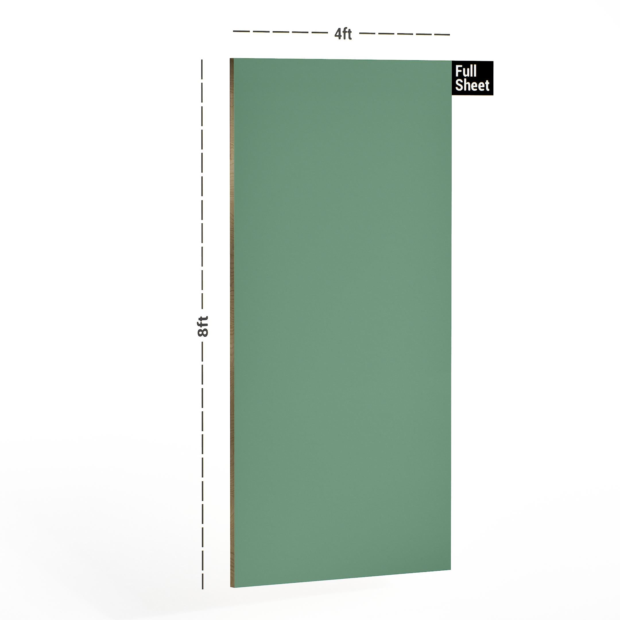 Sage Green Plain Laminate 8x4 ft High Gloss 1 mm - 142 AHG