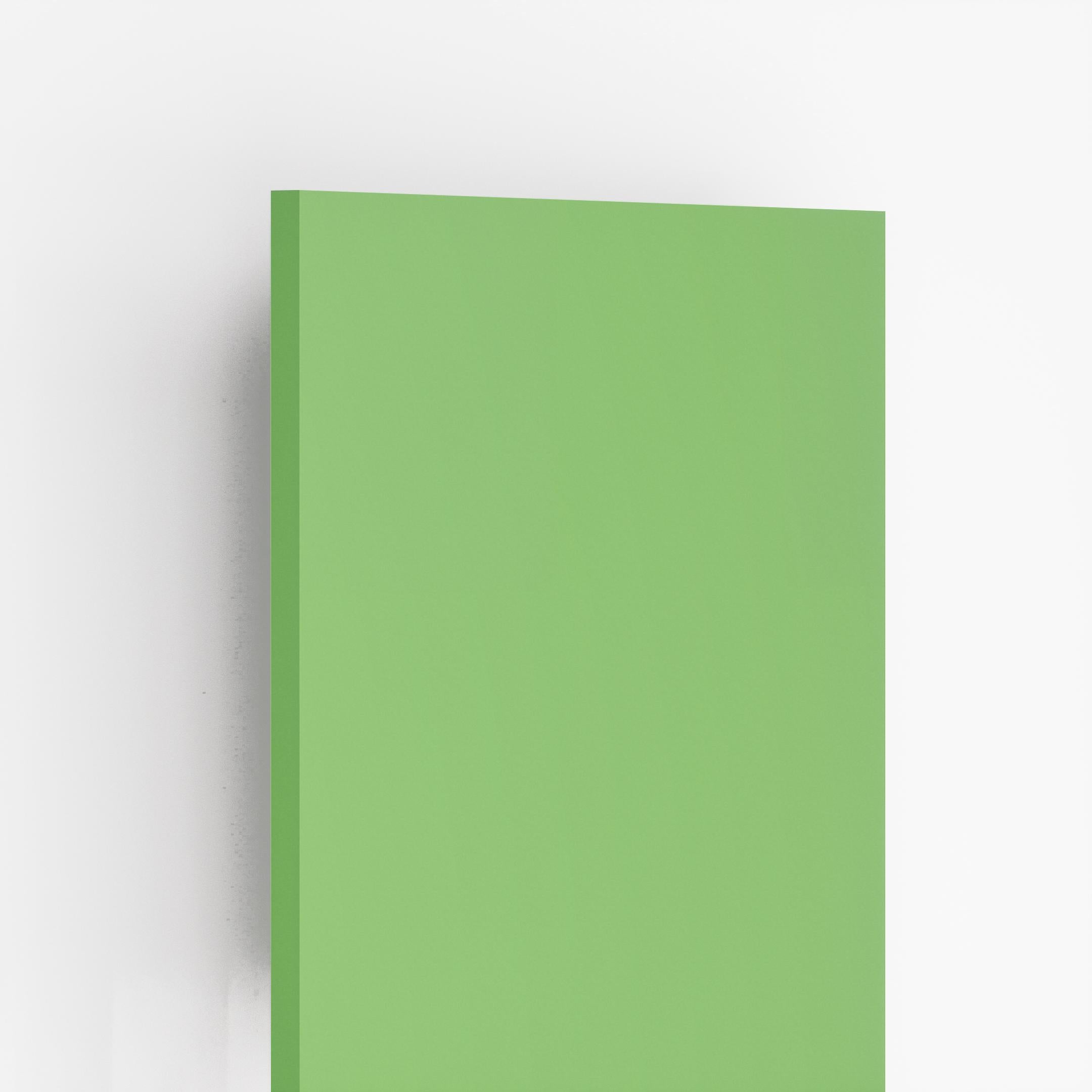 Green plain laminate with suede finish showing edge and surface texture against white background