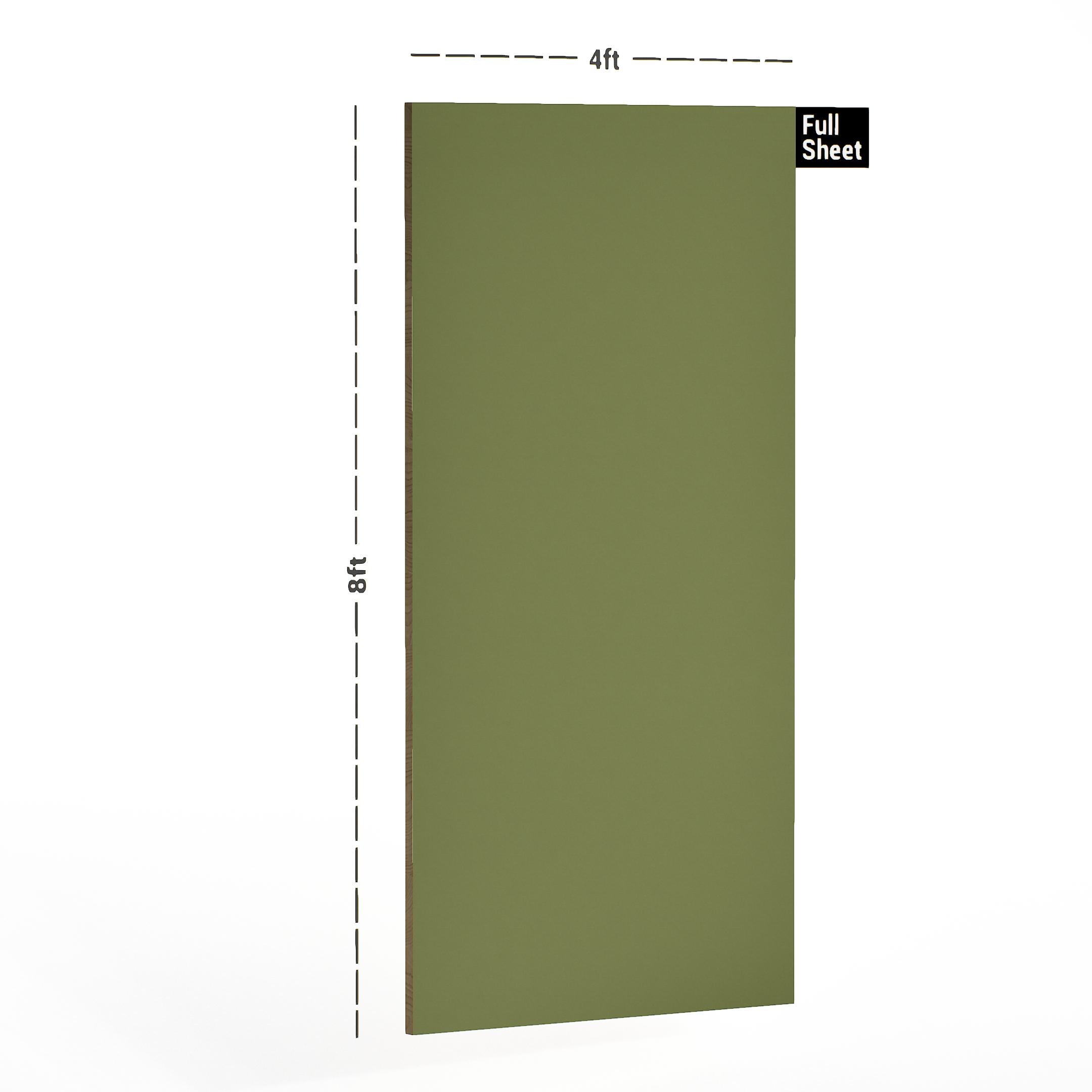 Deep Olive Plain Laminate 8x4 ft Texture 1 mm - 1582 PU