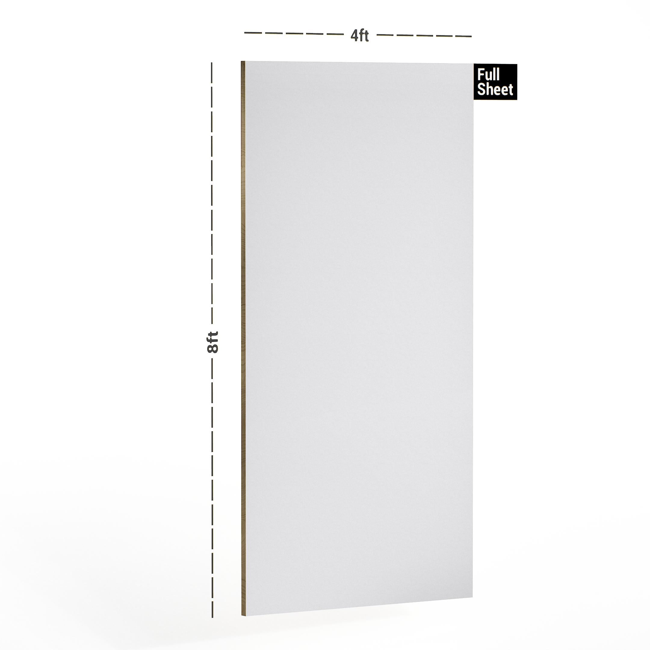 Super White Plain Laminate 8x4 ft Matte 0.8 mm - 160 TM